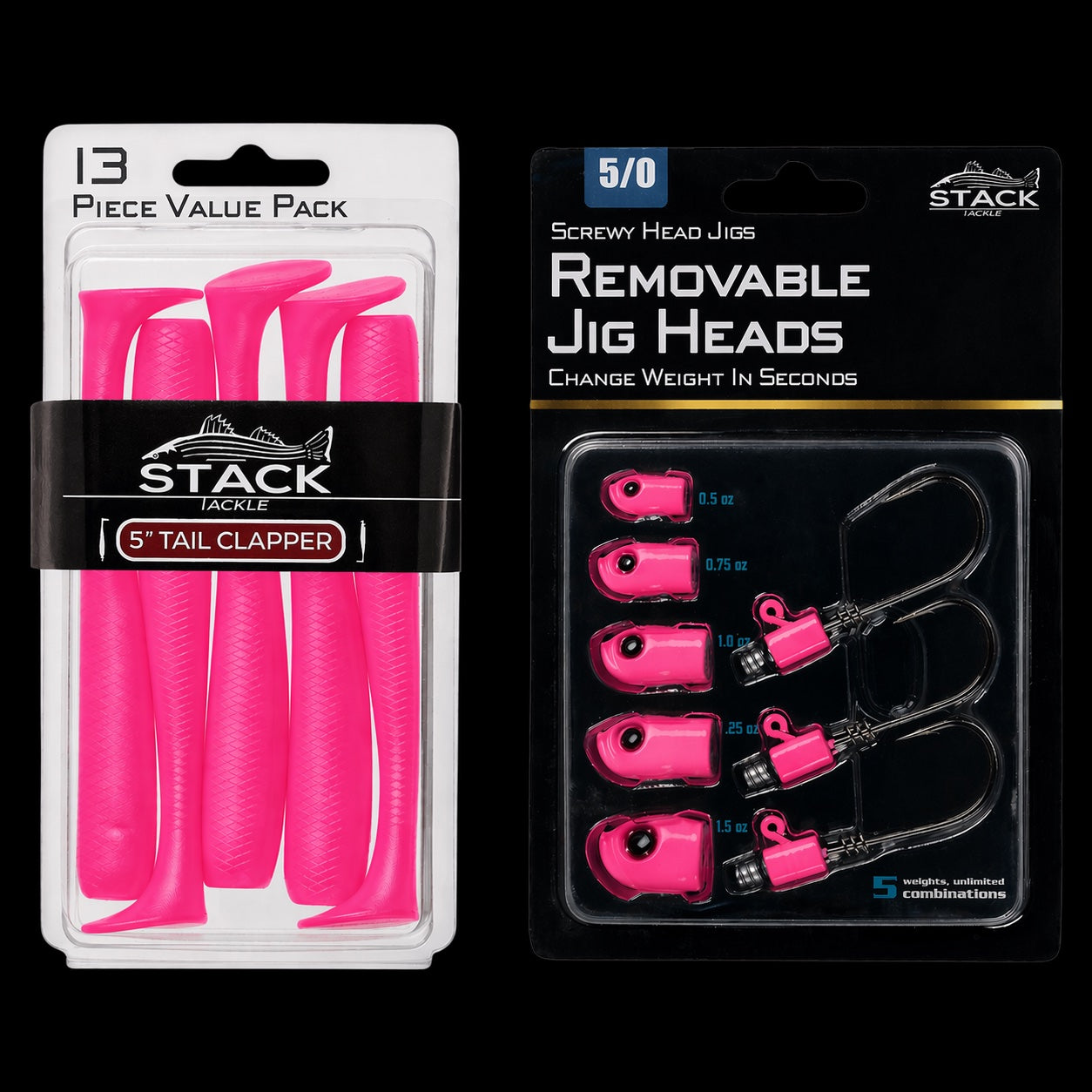 Screwy Head Jigs + Tail Clapper Bundle Pack