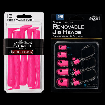Screwy Head Jigs + Tail Clapper Bundle Pack