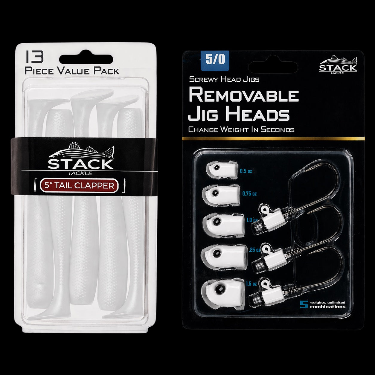 Screwy Head Jigs + Tail Clapper Bundle Pack