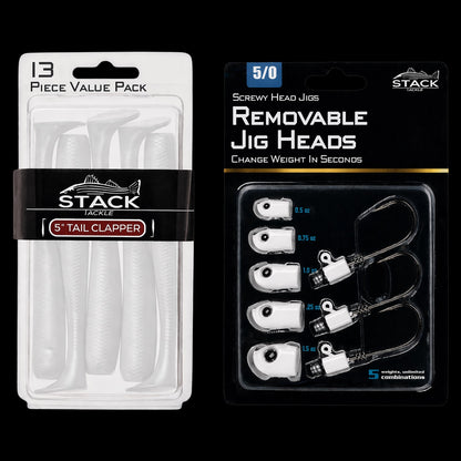 Screwy Head Jigs + Tail Clapper Bundle Pack