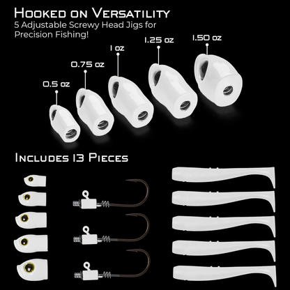 Screwy Head Jigs + Tail Clapper Bundle Pack