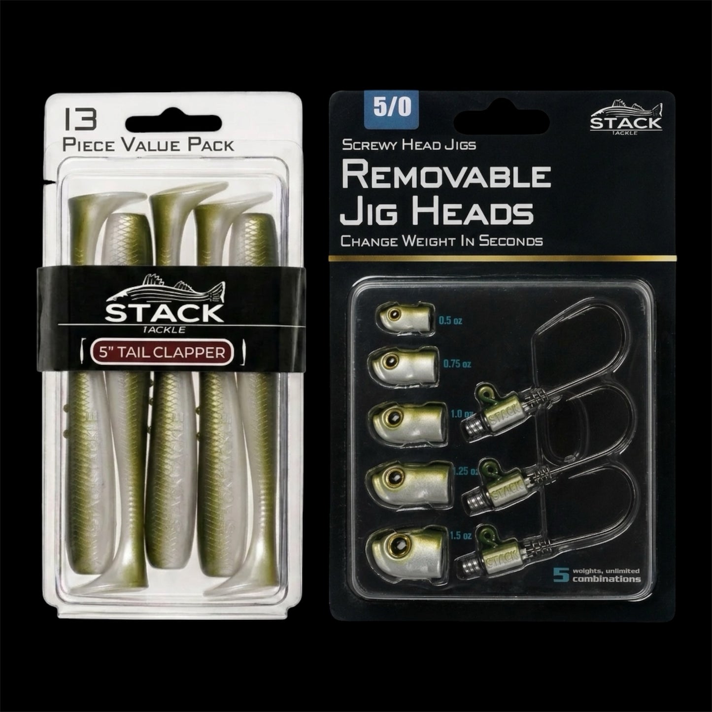 Screwy Head Jigs + Tail Clapper Bundle Pack