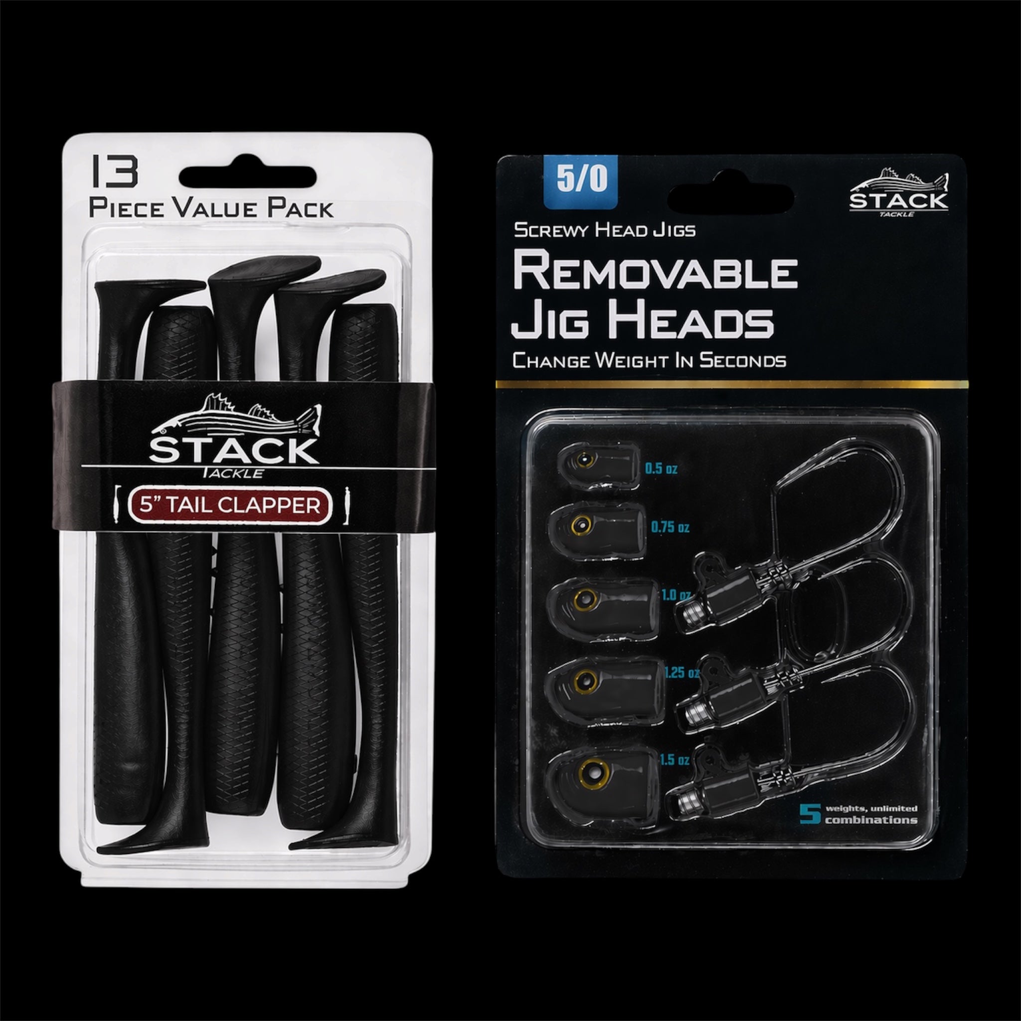 Screwy Head Jigs + Tail Clapper Bundle Pack – Stack Tackle